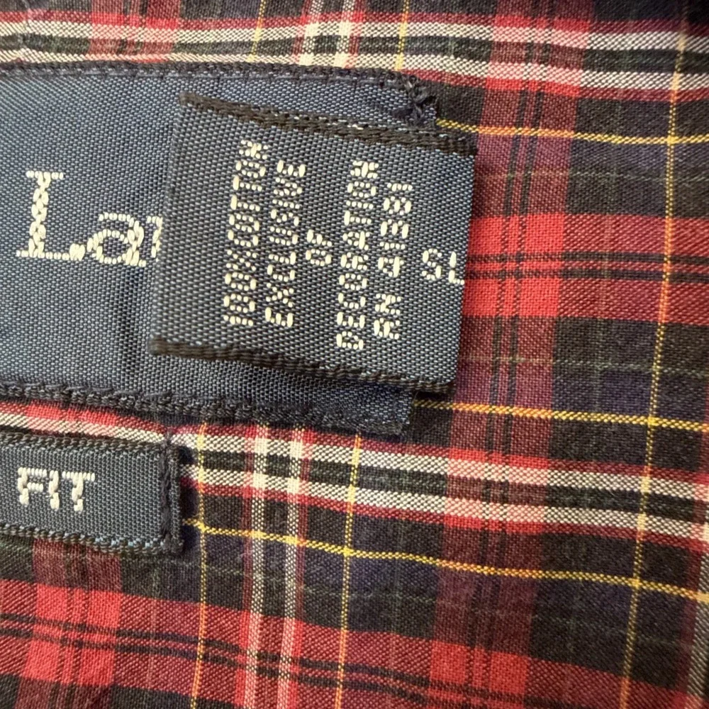 VTG 90s Y2K POLO RALPH LAUREN‎ Custom Fit Red Plaid Button up shirt XL Preppy